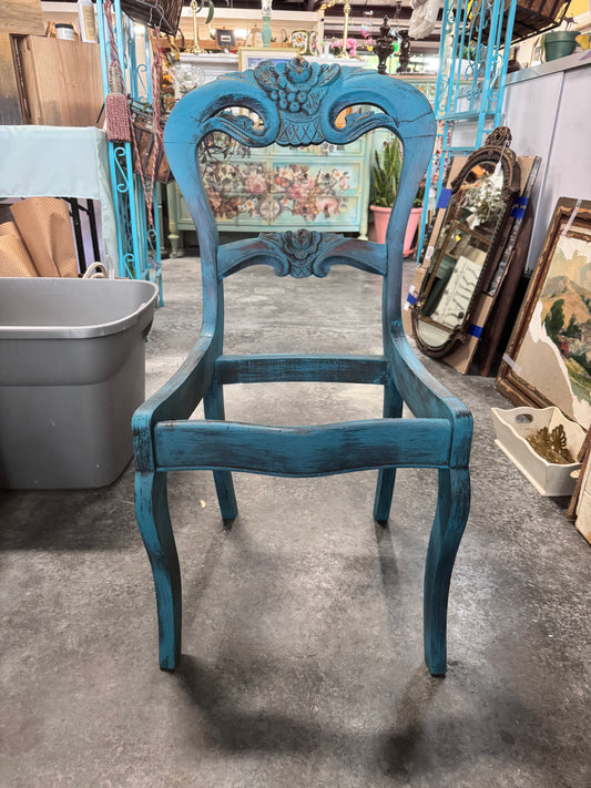 Hand Carved Turquoise Chair