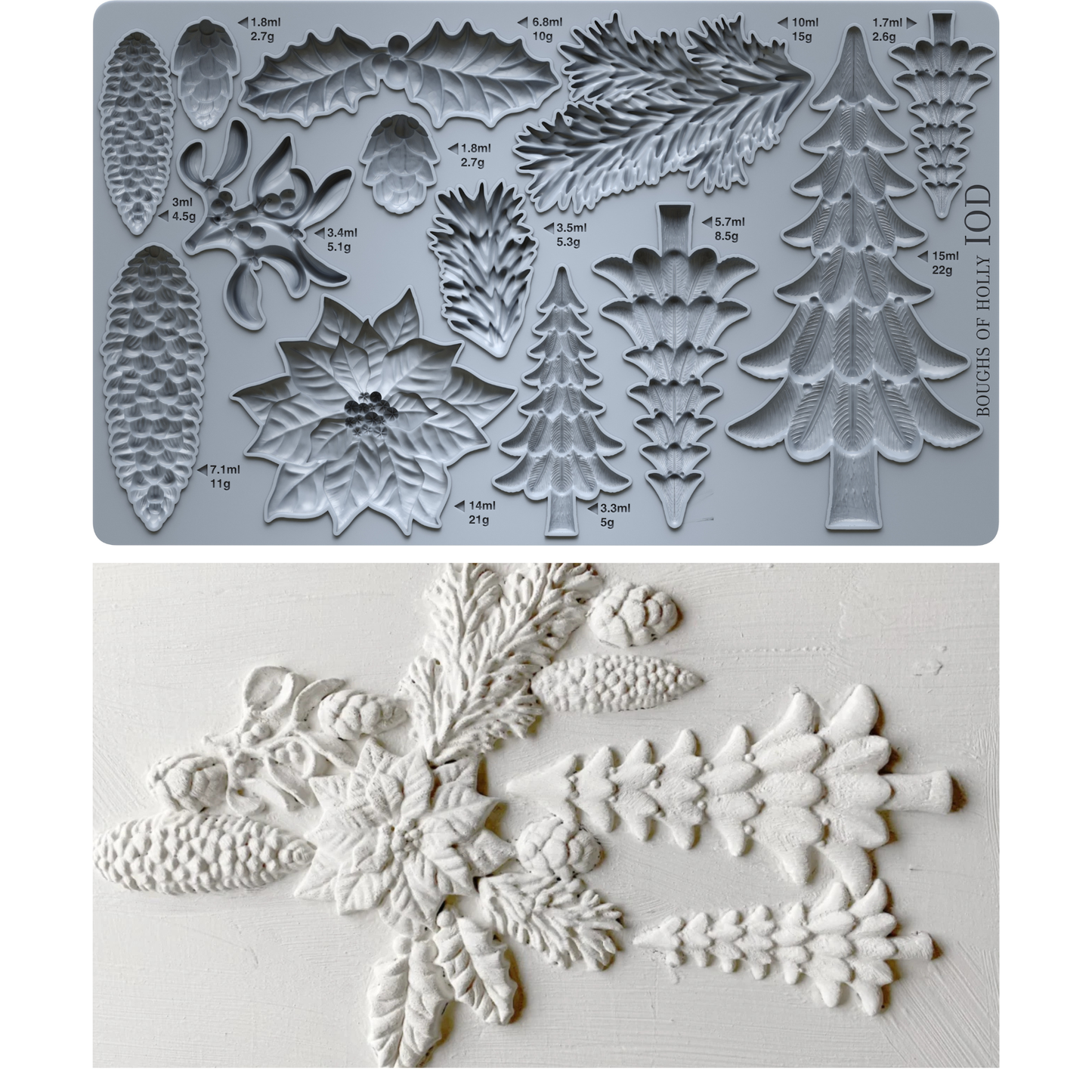 Boughs of Holly Iron Orchid Designs Mould