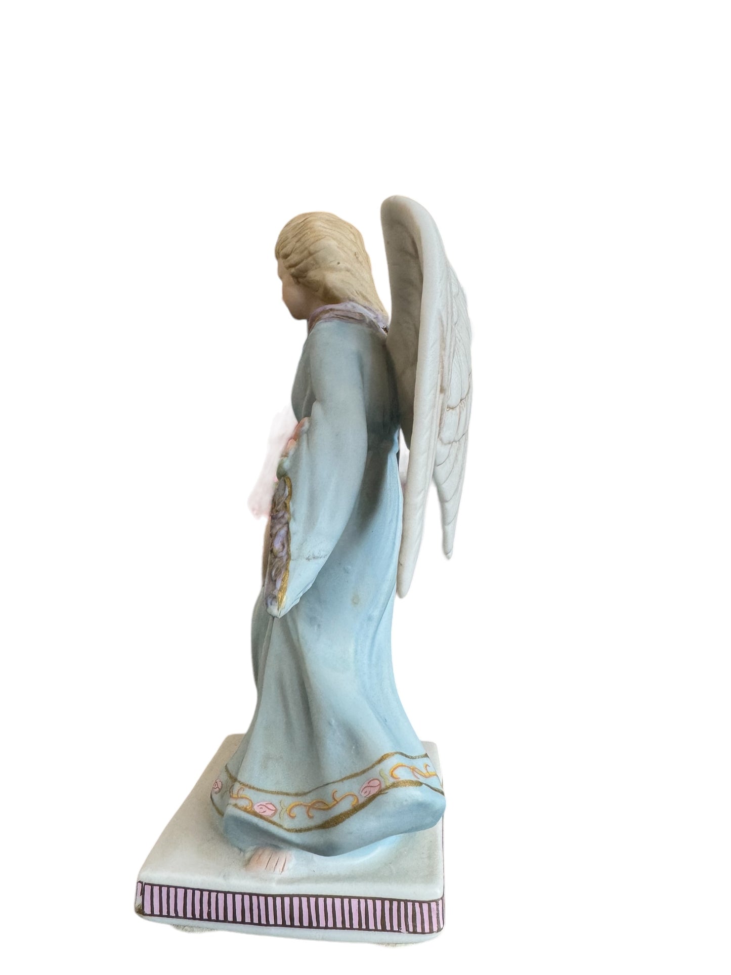 Guardian Angel w/Child Hand Painted Porcelain The Christopher Collection Lefton China