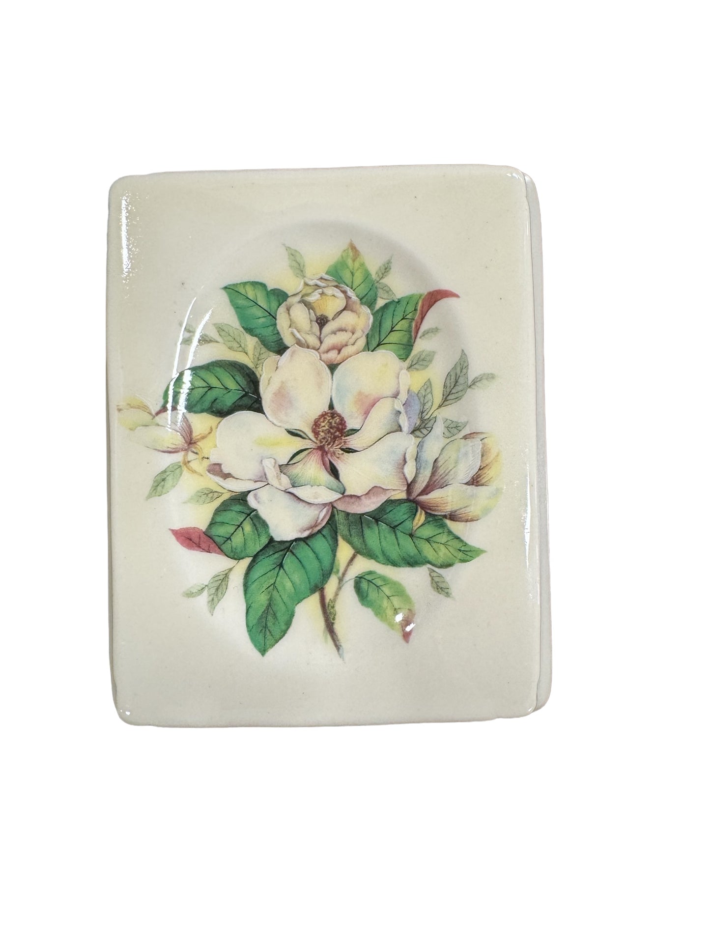 Vintage Magnolia Ceramic Wall Hanging Plaque