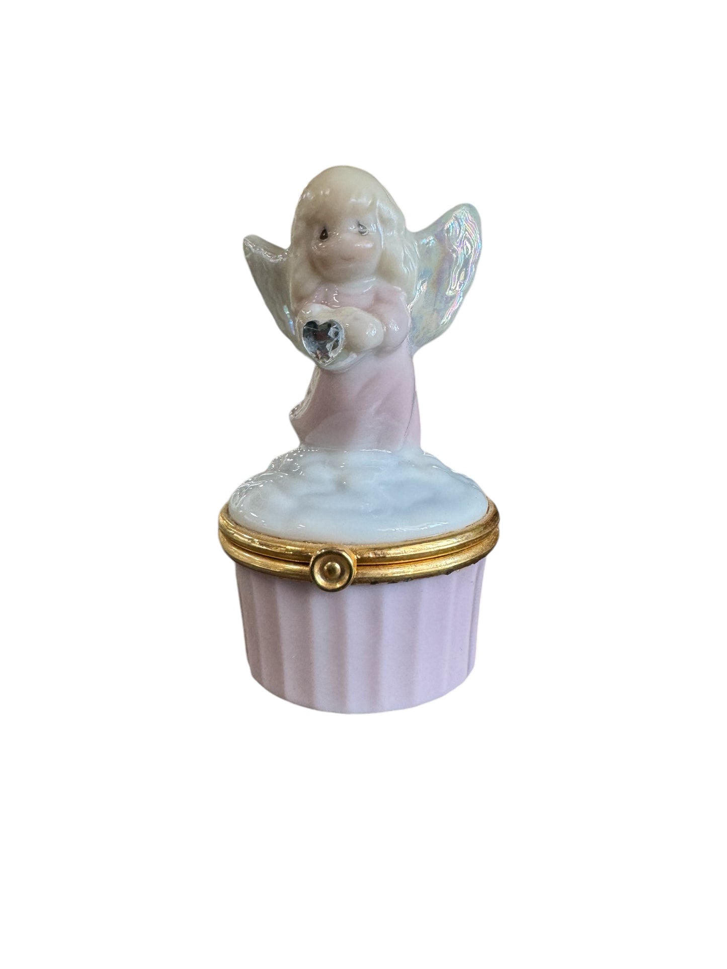 Vintage Precious Moments Porcelain Angel Jewelry Box