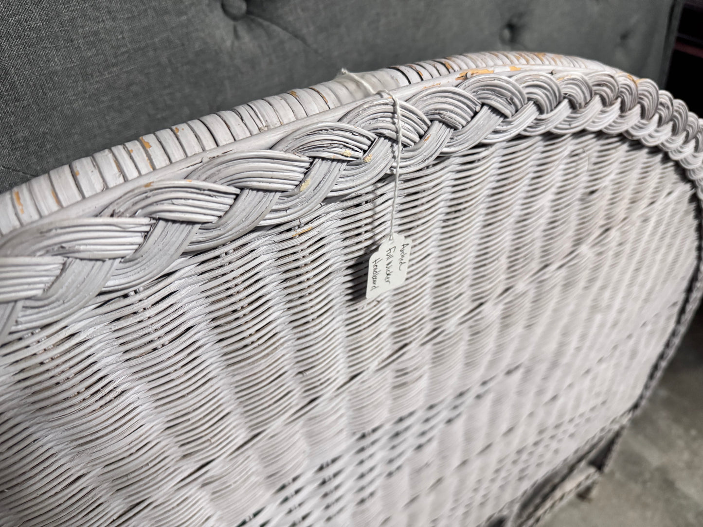 Arched Full Wicker Headboard