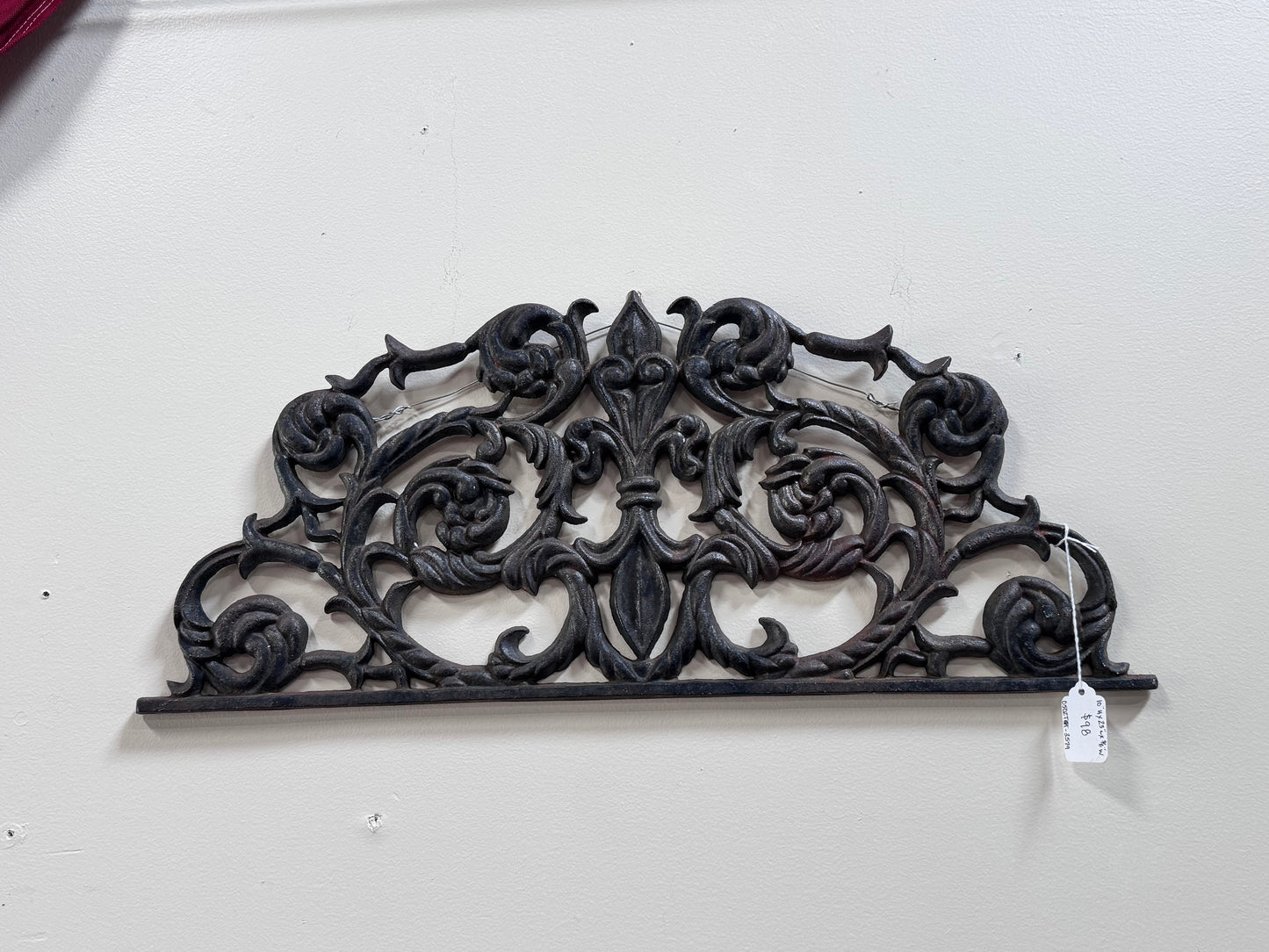 Vintage Cast Iron Lintel Filigree & Fleur de Lis