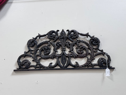 Vintage Cast Iron Lintel Filigree & Fleur de Lis