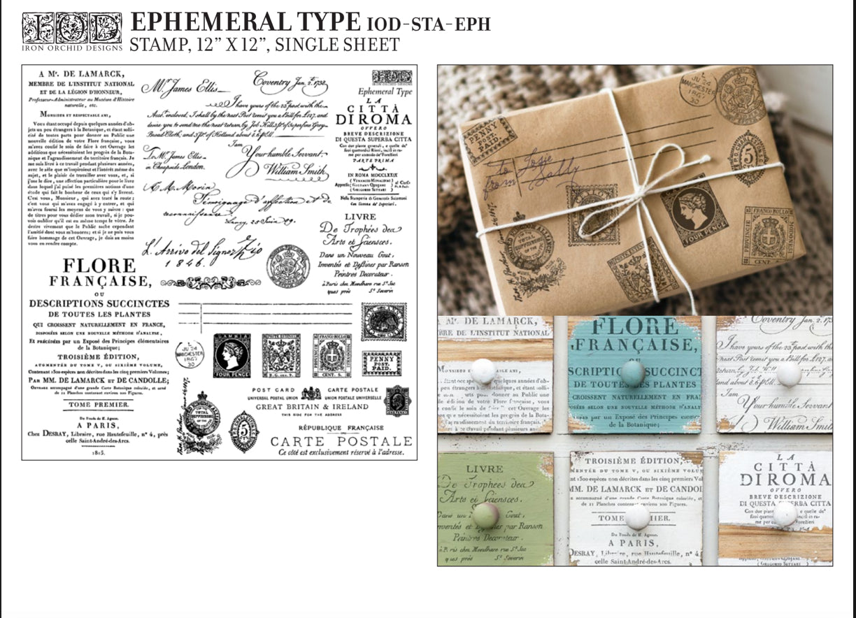 Ephemeral Type Iron Orchid Designs Stamp set