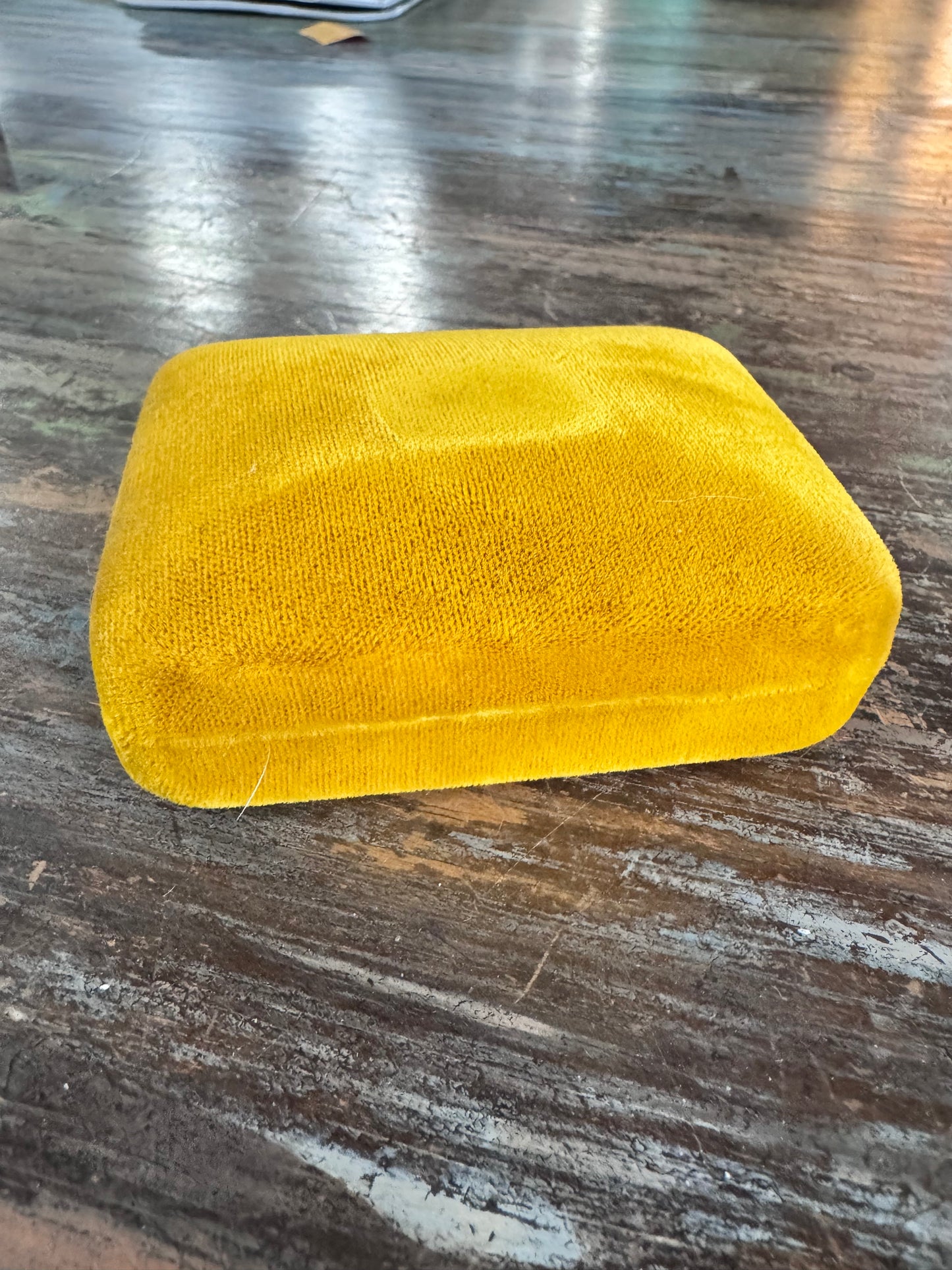 Vintage Gold Velvet Jewelry Box