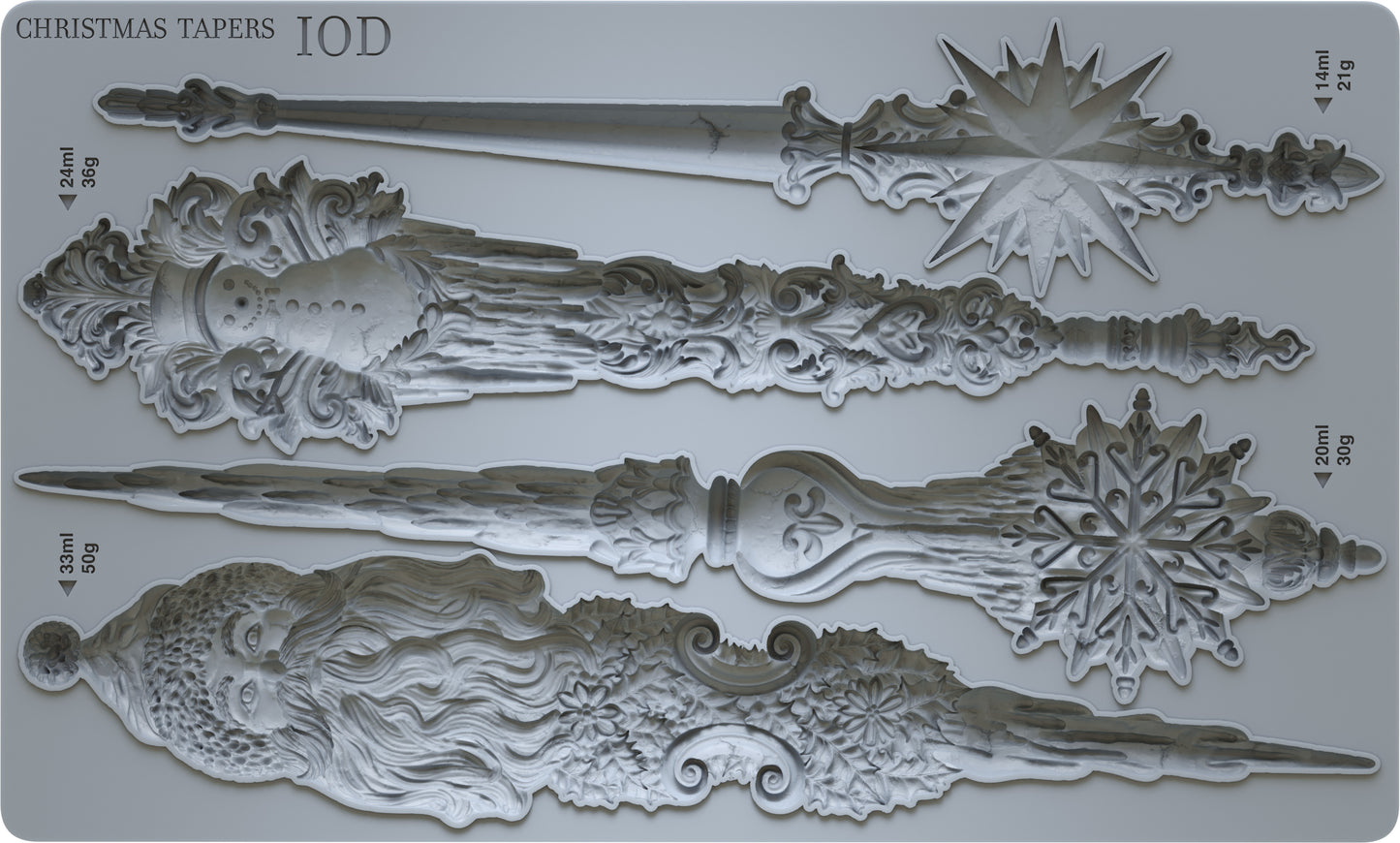 Christmas Tapers Iron Orchid Designs Mould Set