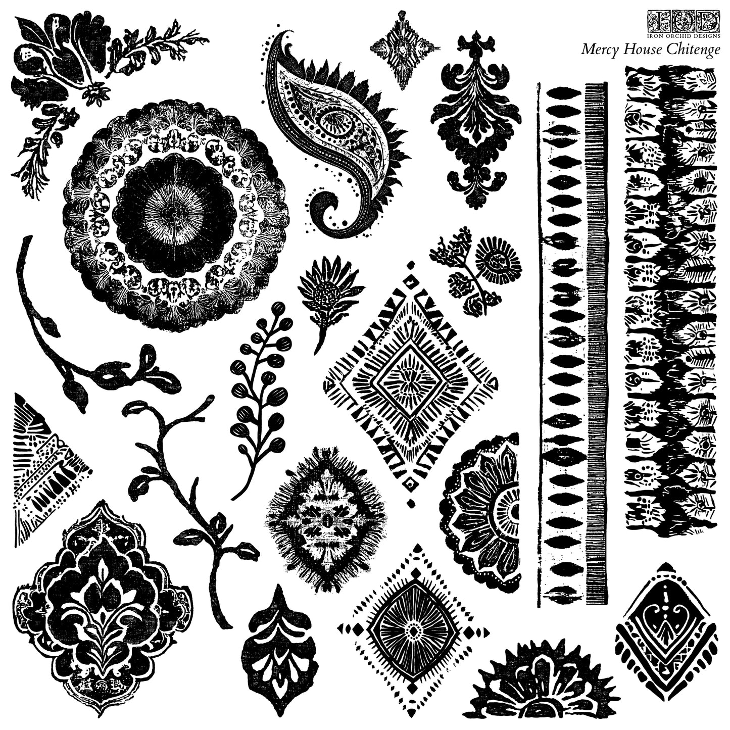 Mercy House Chitenge Iron Orchid Designs Stamp set