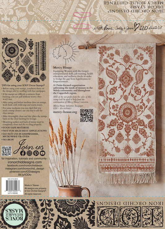Mercy House Chitenge Iron Orchid Designs Stamp set