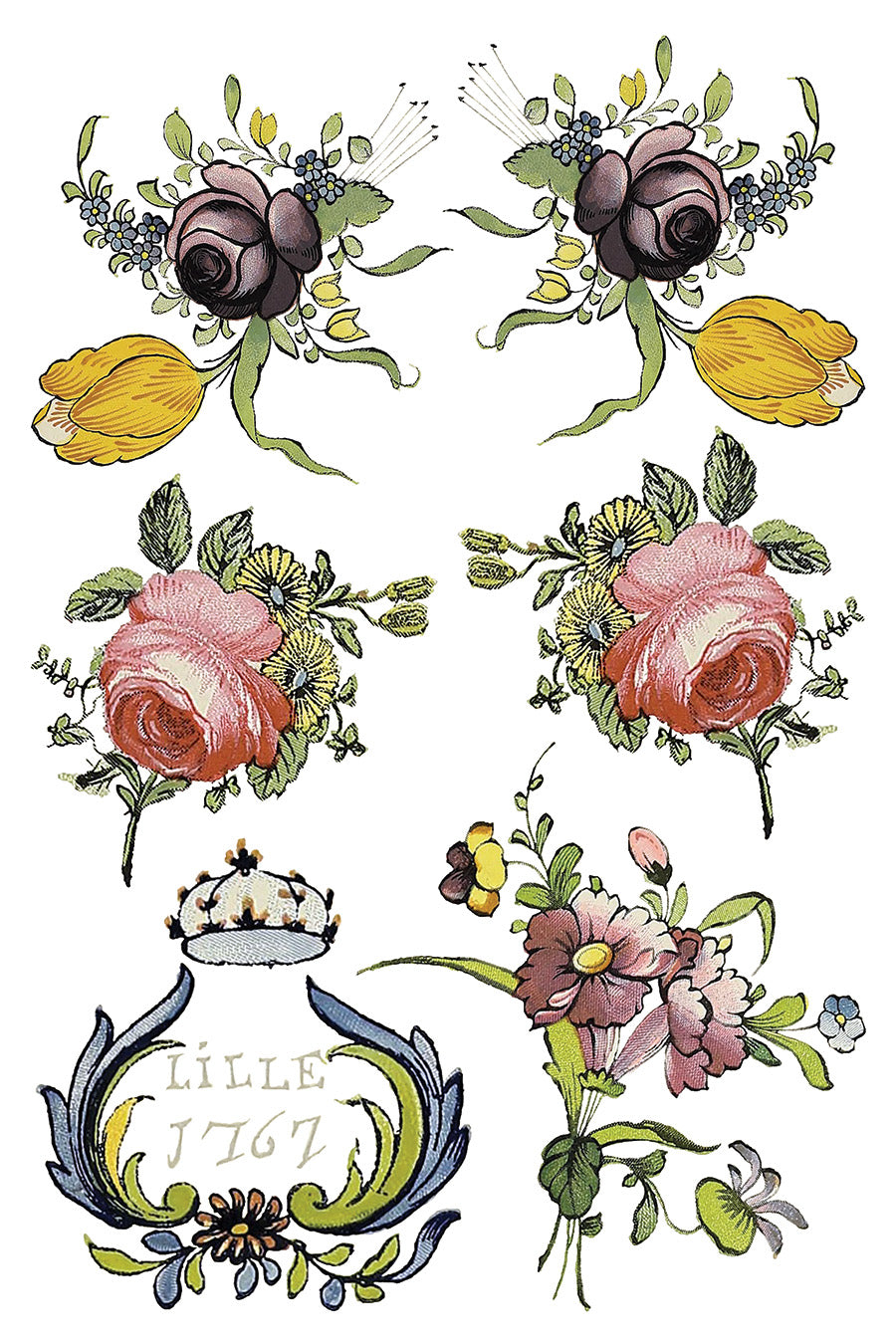 Fairytale Florals Iron Orchid Designs Transfer Set