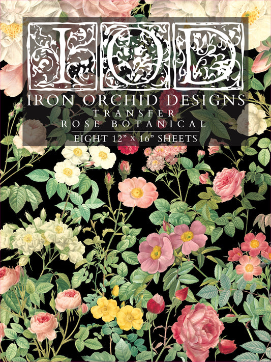 Rose Botanical Iron Orchid Designs Transfer set