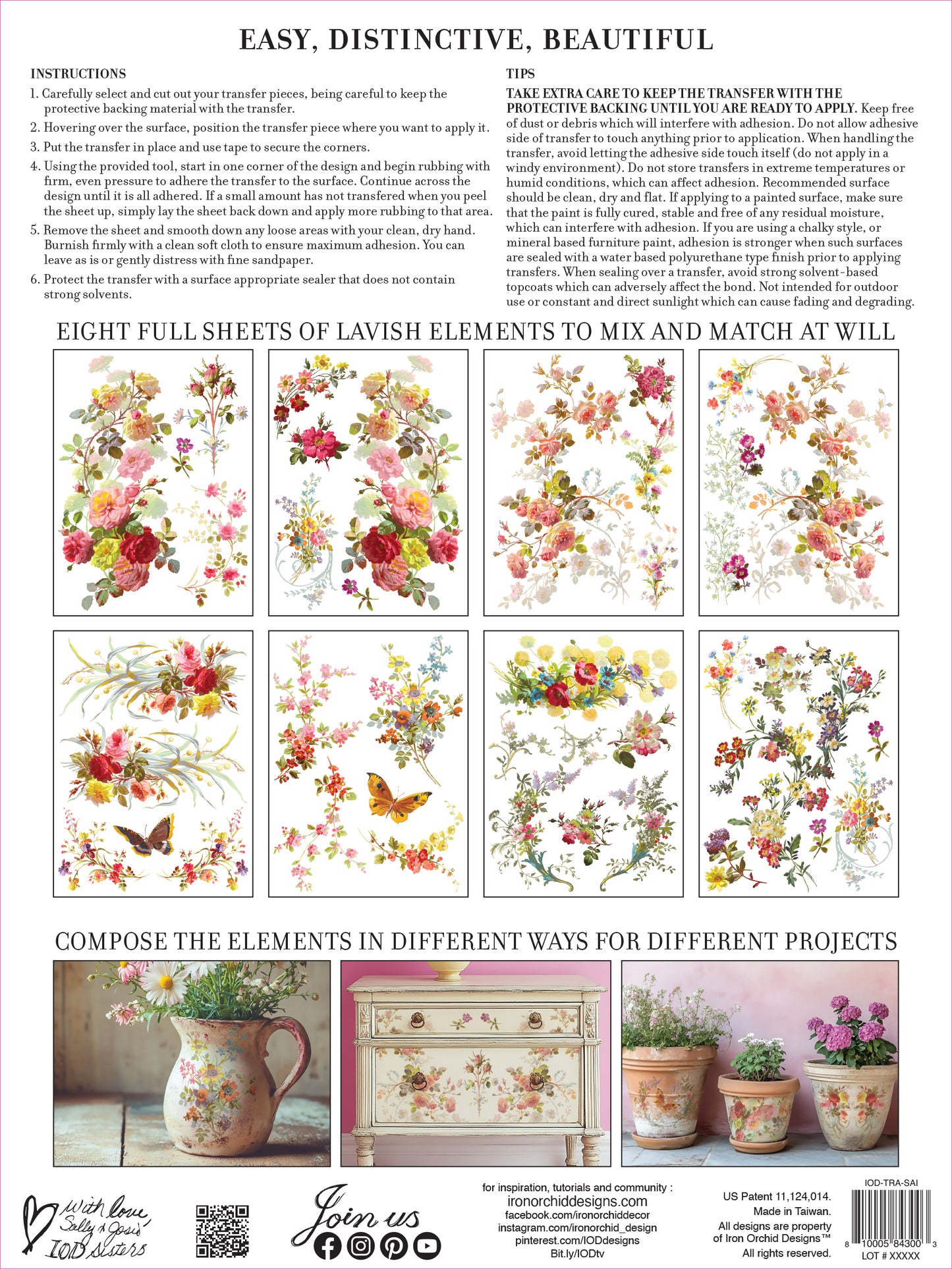 Saint Germain Iron Orchid Designs Transfer set