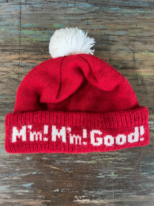 Vintage Campbell's Soup Pom Pom Hat Beanie M'm! M'm! Good!