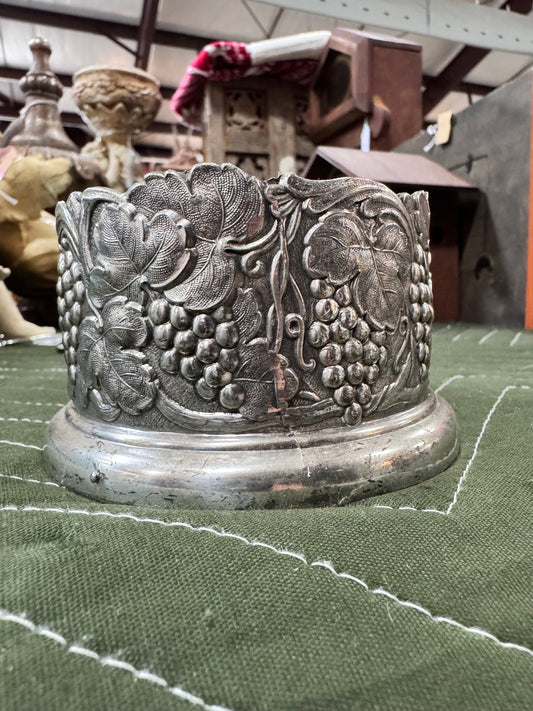Vintage Silverplate Grape Motif Wine Coaster