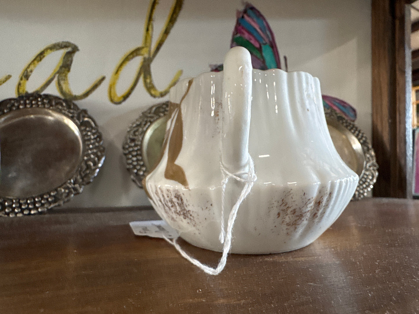 Vintage Ceramic Painted Floral Creamer