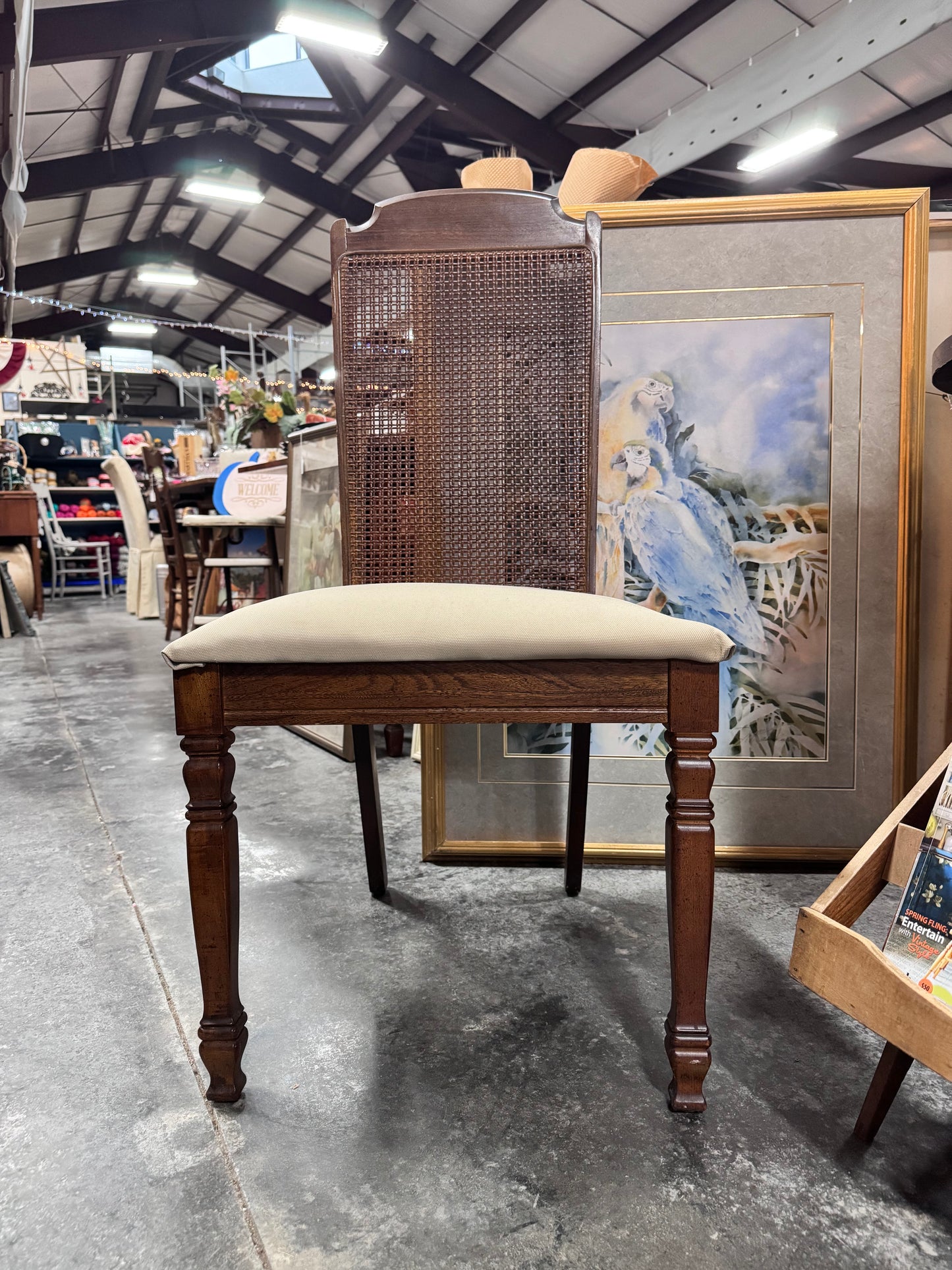 Cane Back Dining Chairs-Pair