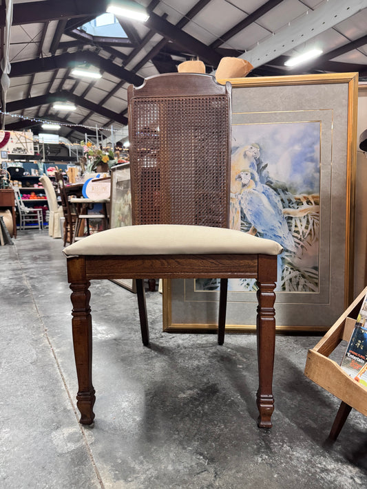 Cane Back Dining Chairs-Pair