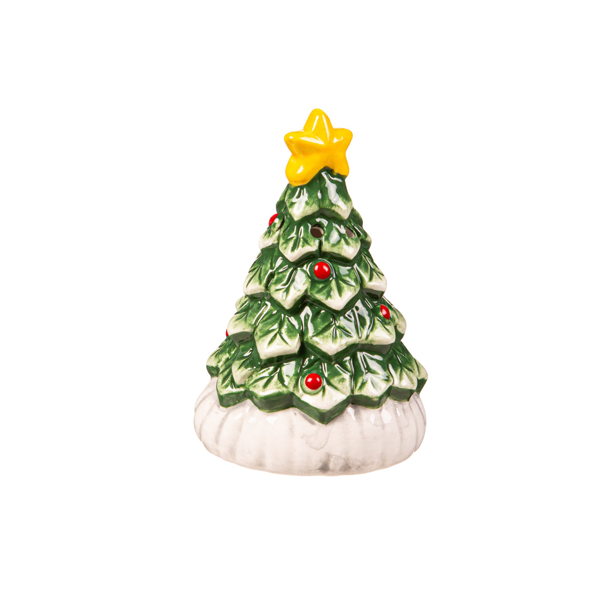 Ceramic Salt and Pepper Set, Christmas Tree Gnomes