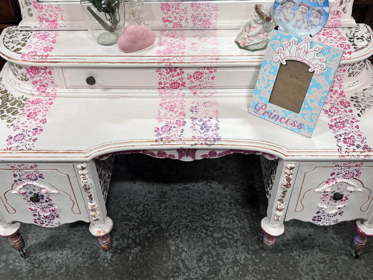 Lisa Frank Inspired Dressing Table w/ Mirror