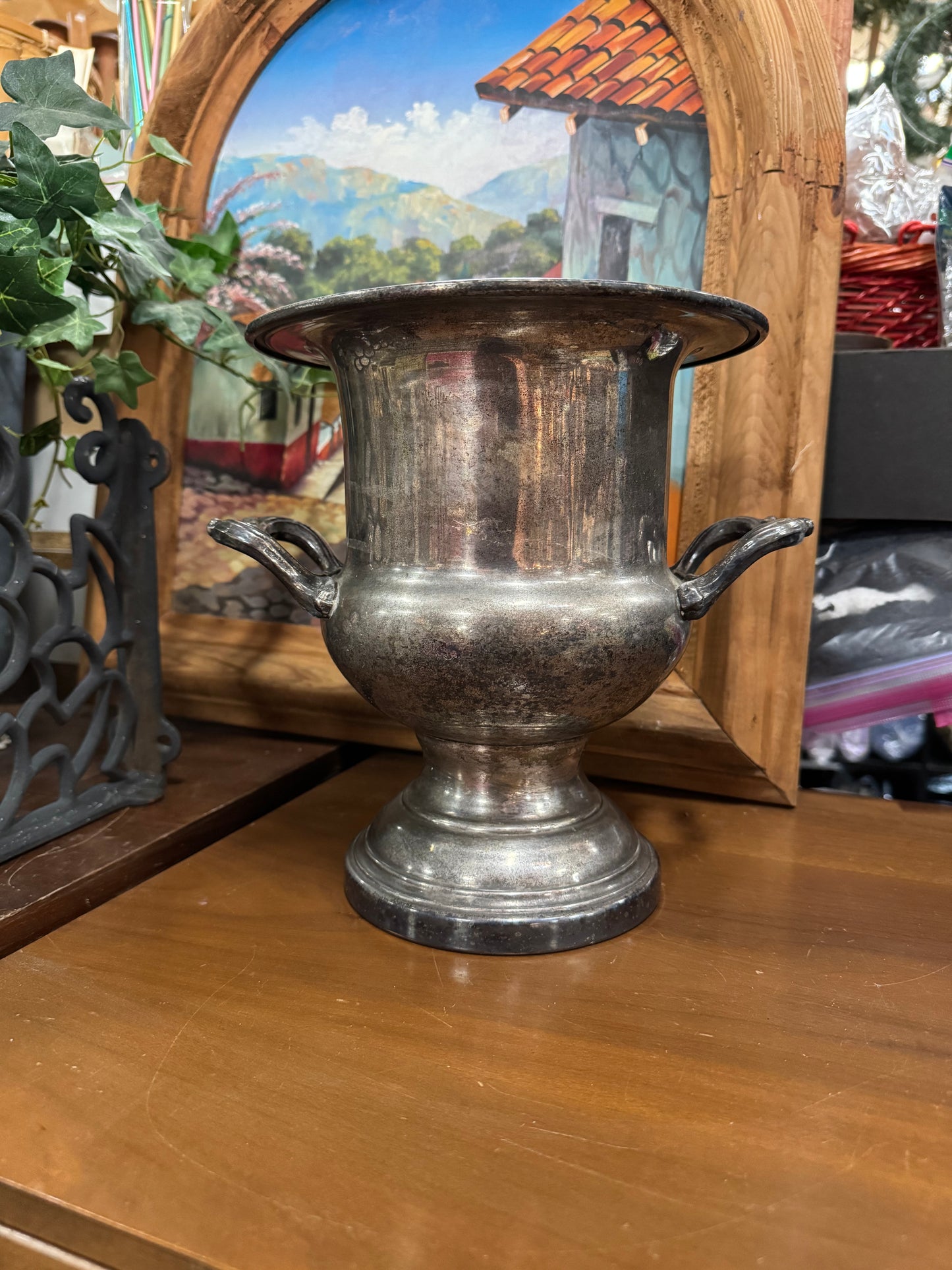 Vintage Engraved Silver Plated Champagne Bucket