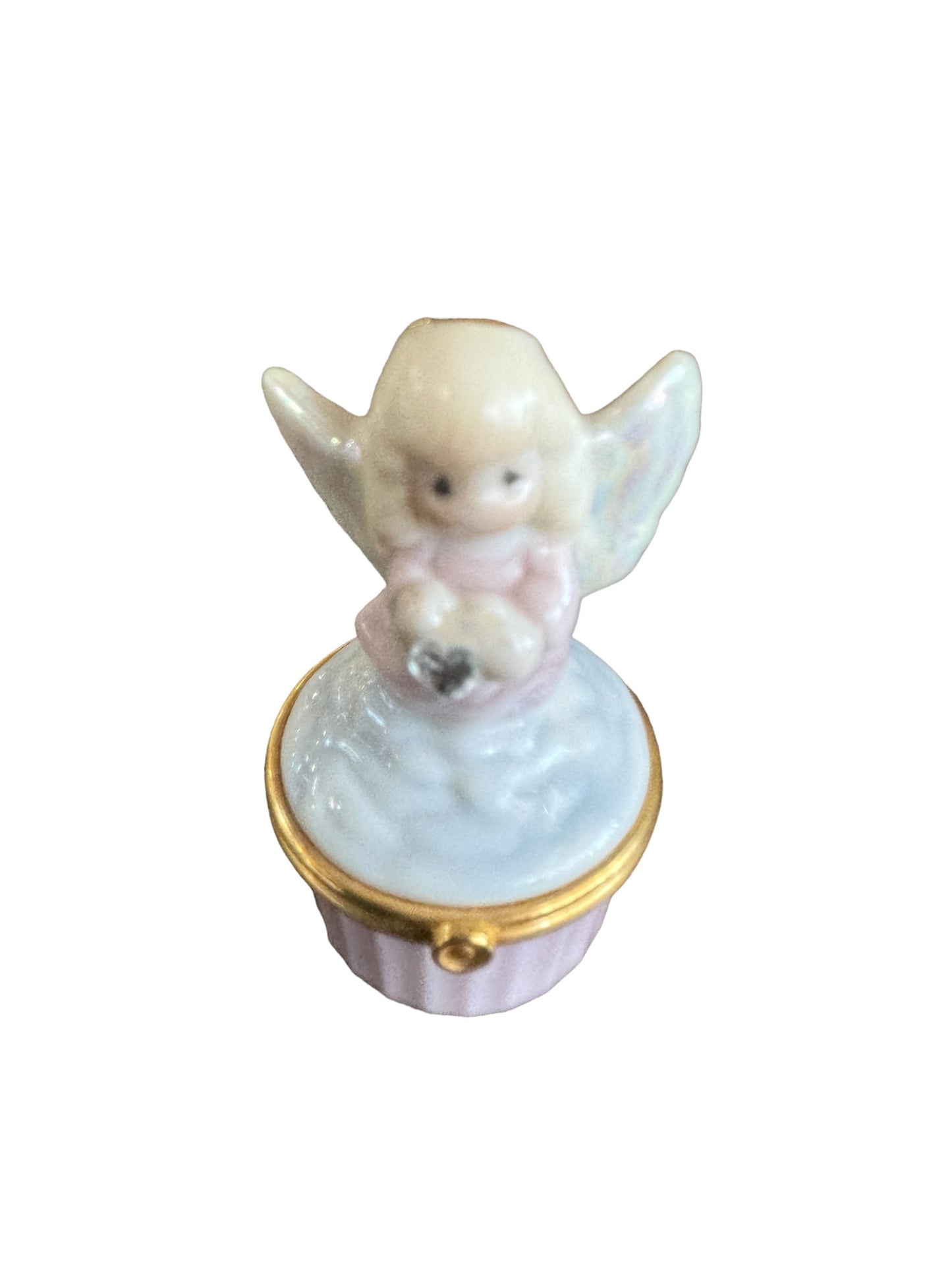 Vintage Precious Moments Porcelain Angel Jewelry Box