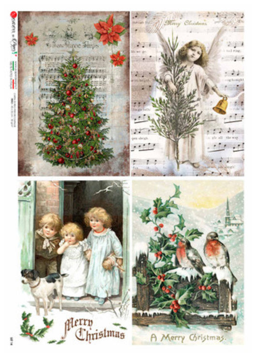 Paper Designs Christmas Scenes Four Pack A4 Rice Paper