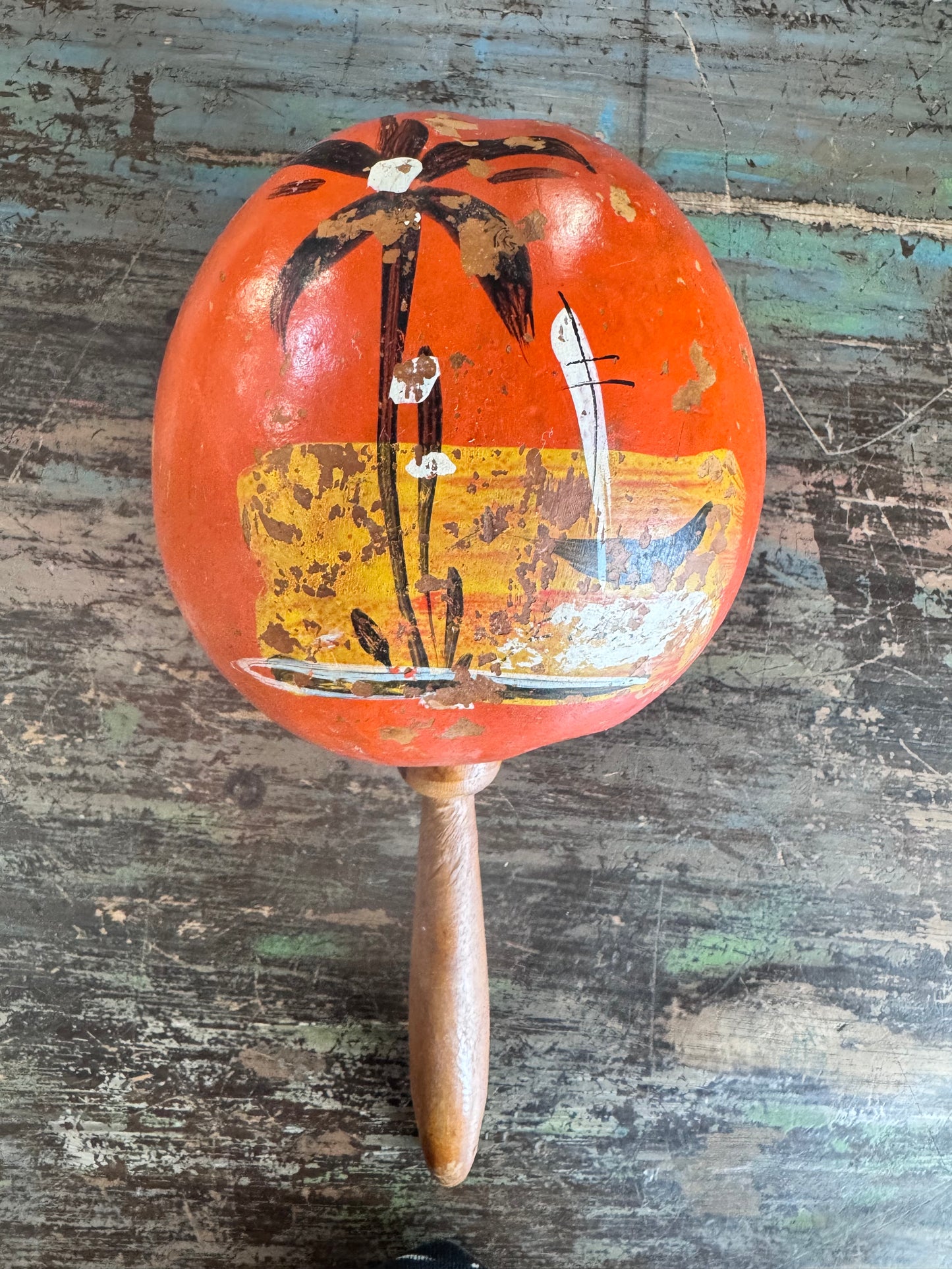 Vintage Hand Painted 1940's Mexican Maraca