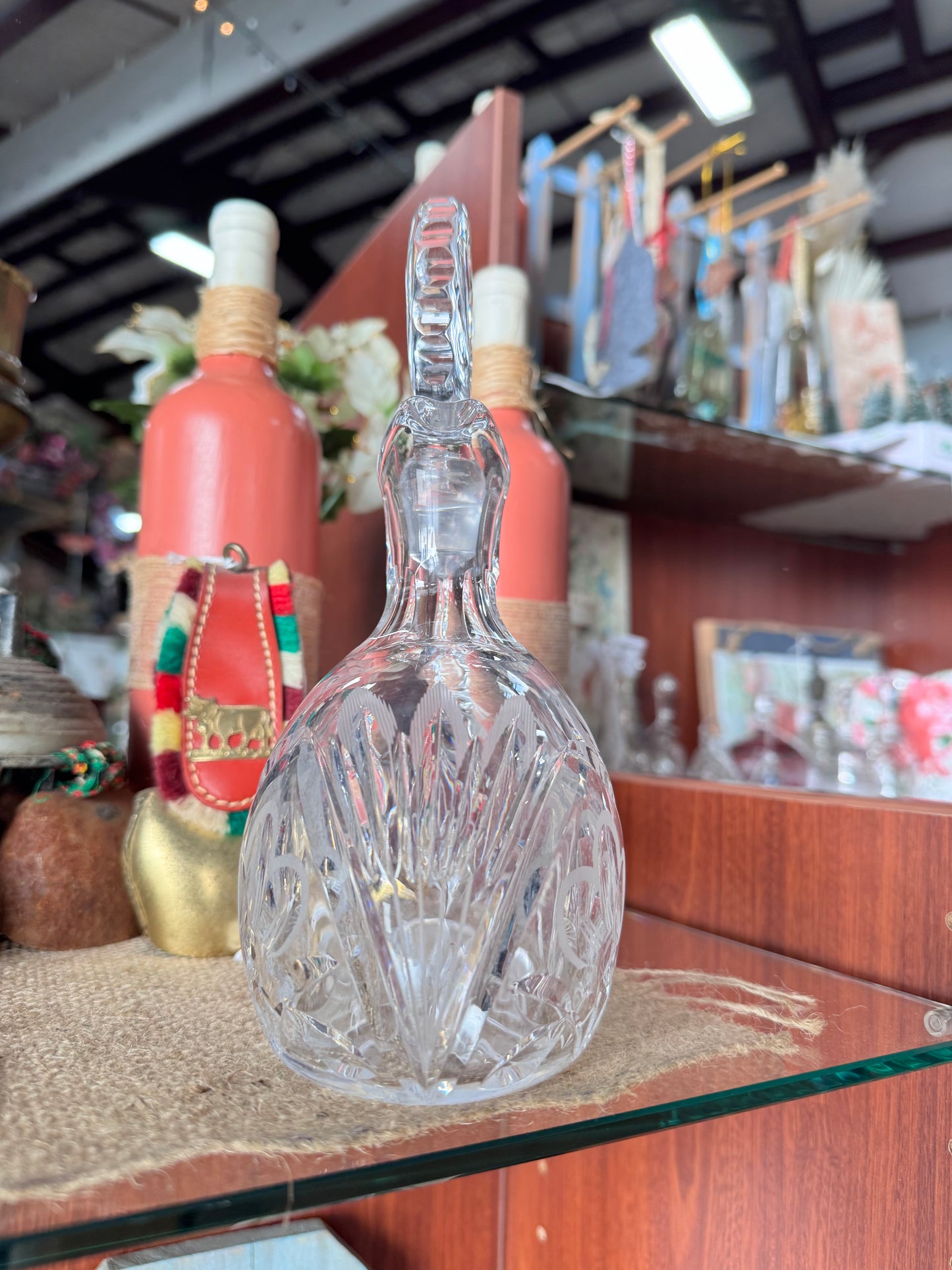 Vintage 1950's French Cut Crystal Decanter Cristal De Lorraine