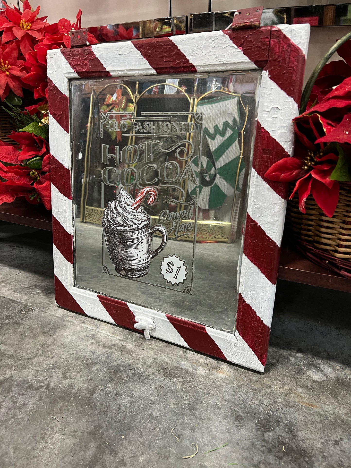 Candy cane Striped Mirror “Old Fashioned…”