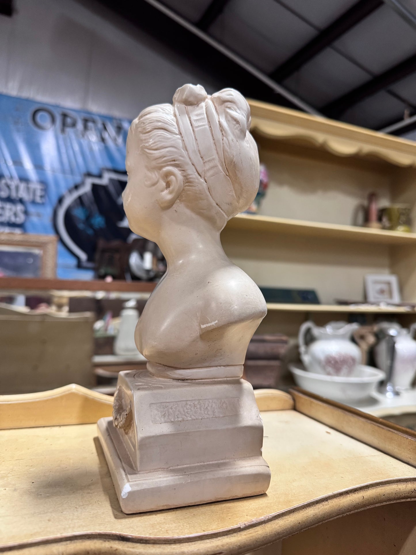 Vintage Alexander Backer Chalkware Bust - Girl