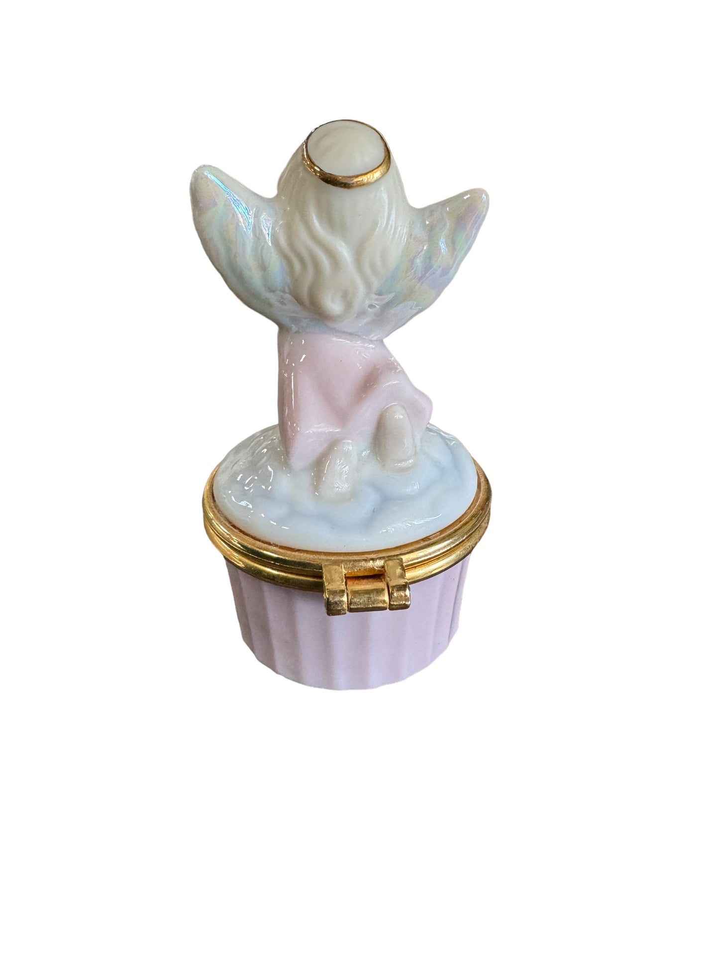 Vintage Precious Moments Porcelain Angel Jewelry Box