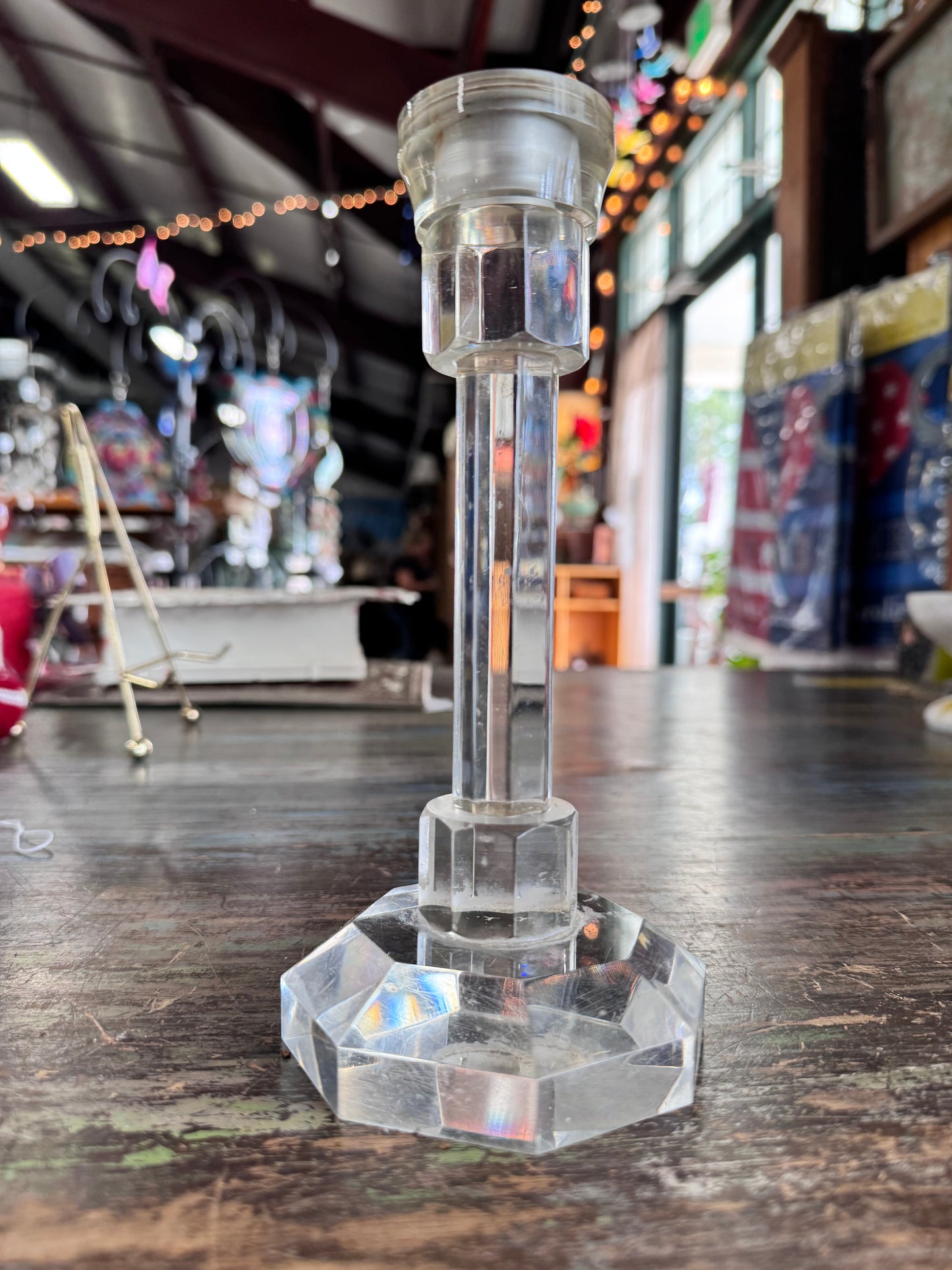 Clear Acrylic Candle Holder