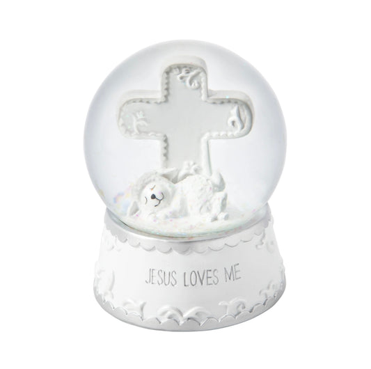 Baby, Jesus Loves Me Resin Waterglobe/Music Box