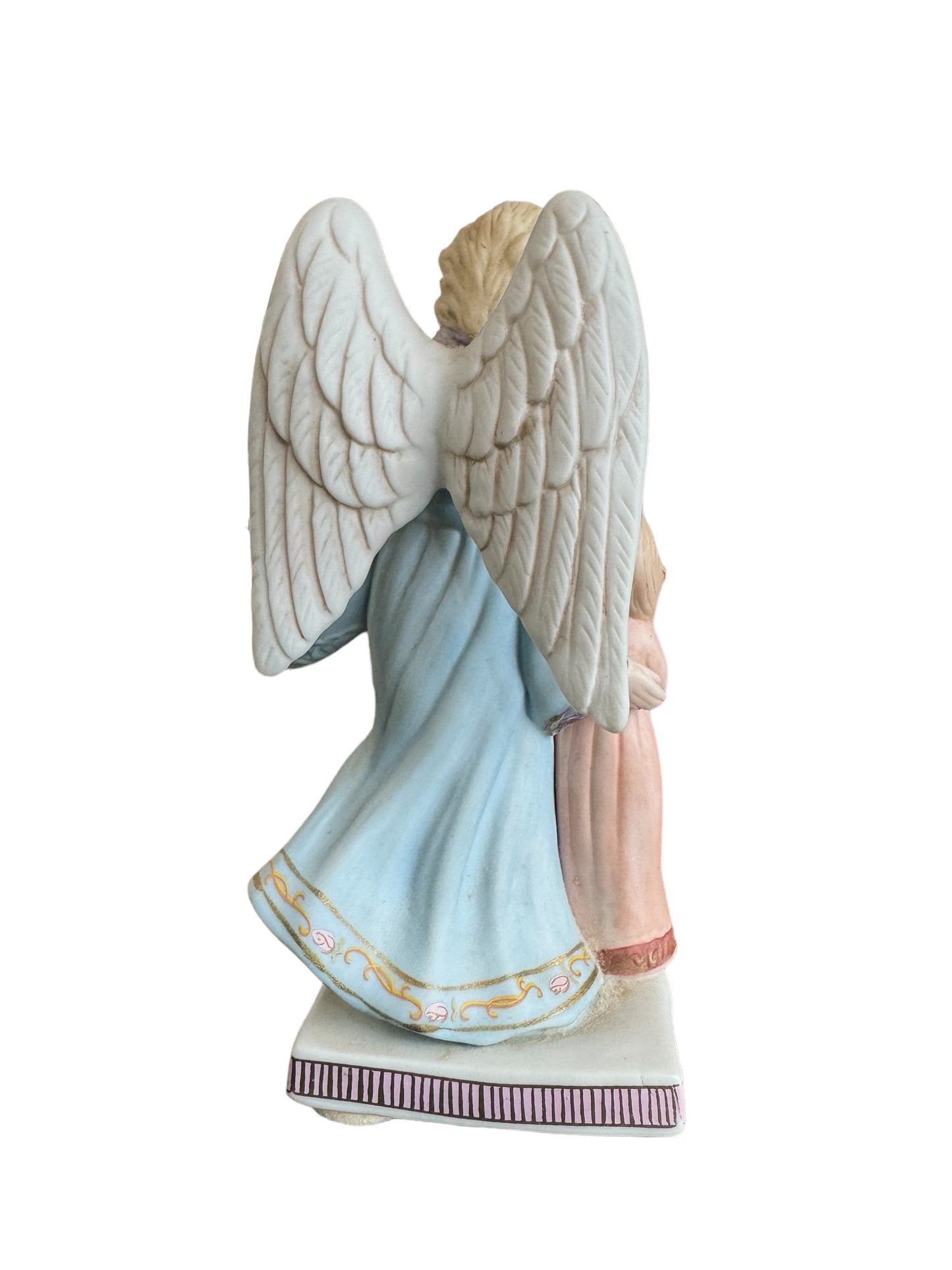 Guardian Angel w/Child Hand Painted Porcelain The Christopher Collection Lefton China