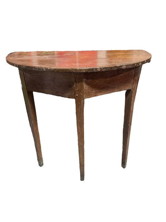 Solid Wood Demilune Entry Table Accent Table