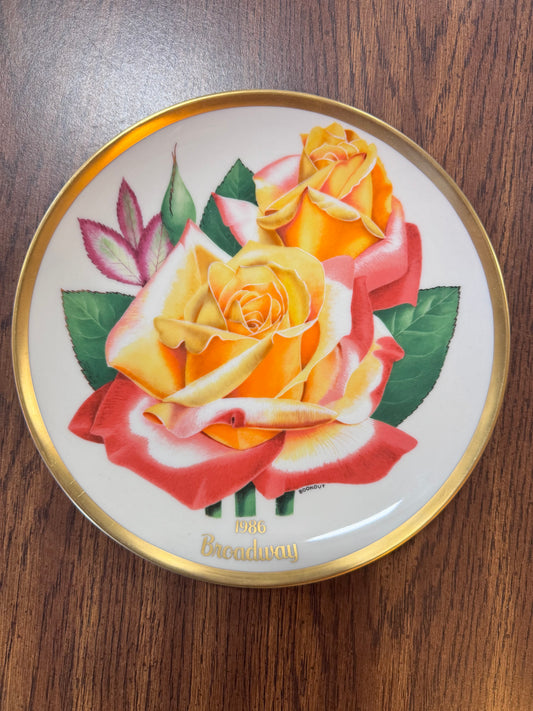 Vintage 1986 American Rose Society Decortive Plate