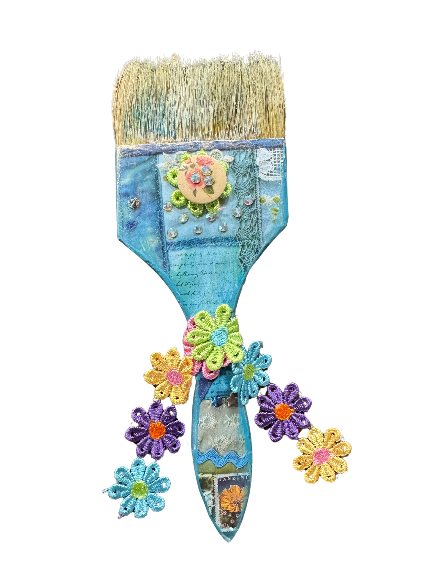 Altered Embellished Paint Brushes Art Decor by Glitter & Gold