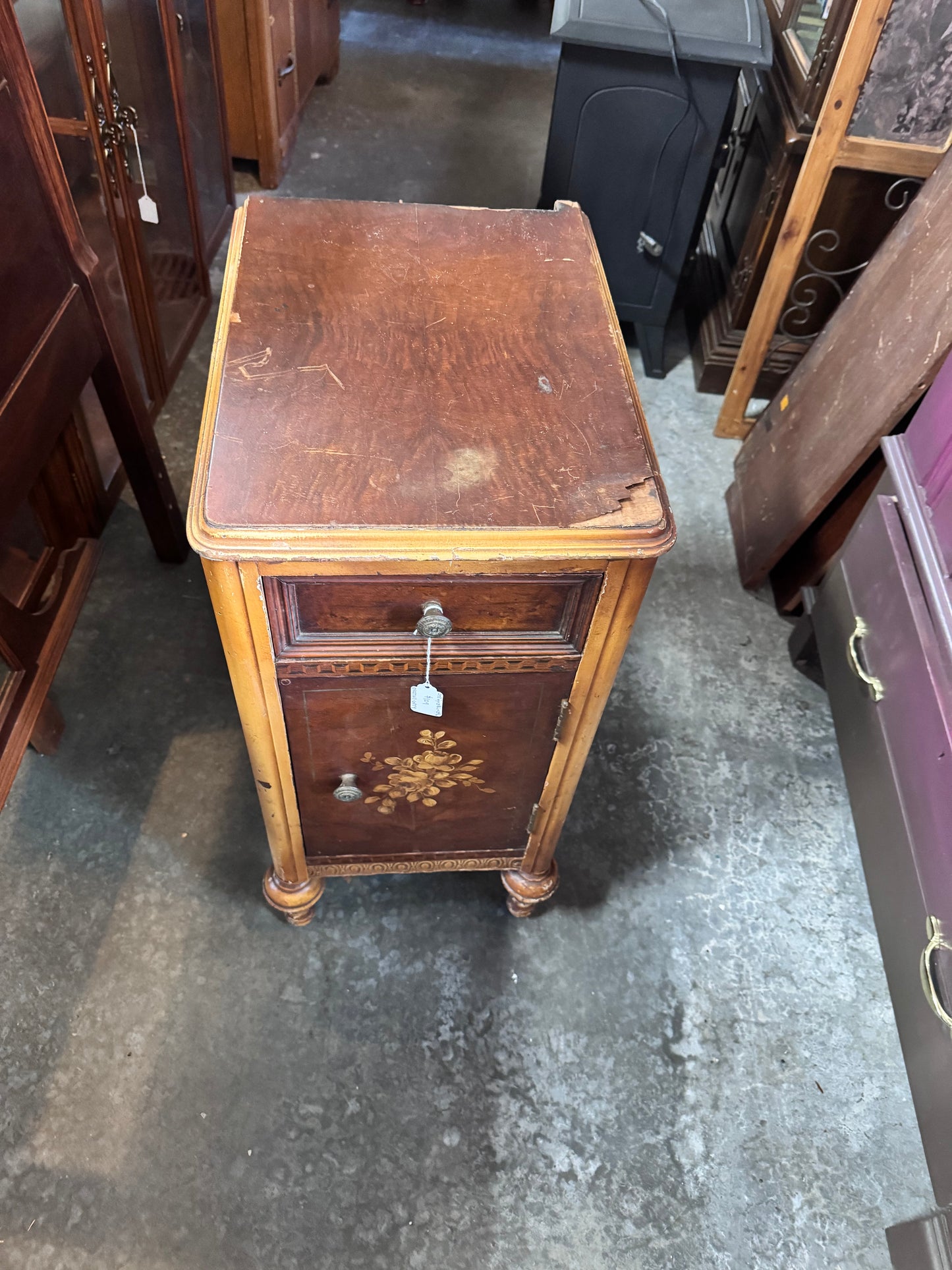 Vintage Marquetry Nightstand