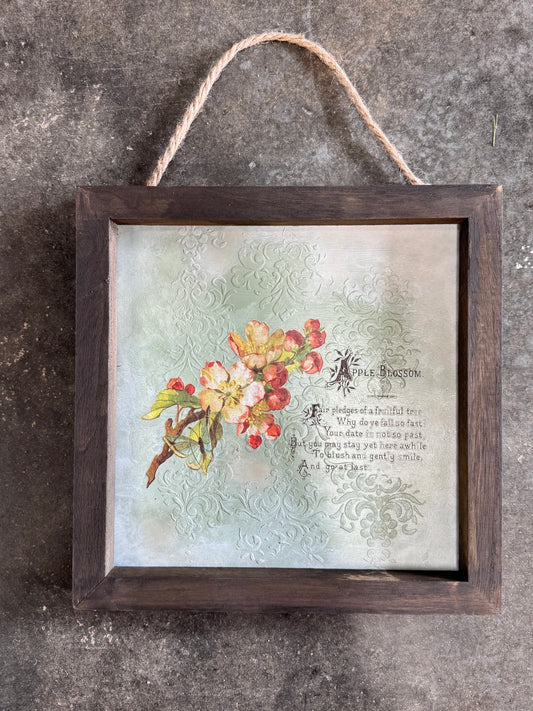 Framed Metal Wall Art-Apple Blossom