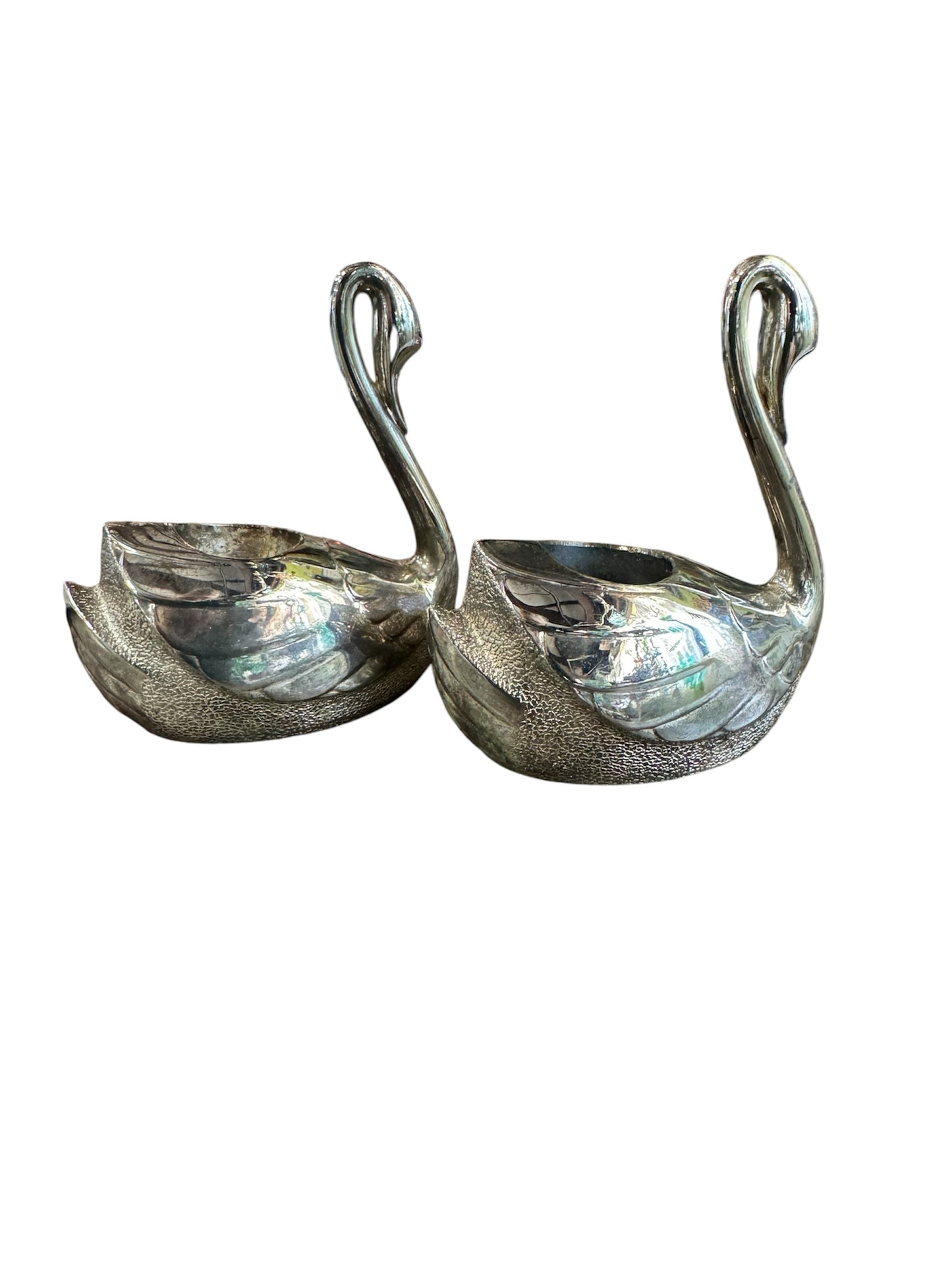 International Silver Company Swans Taper Candle Holders