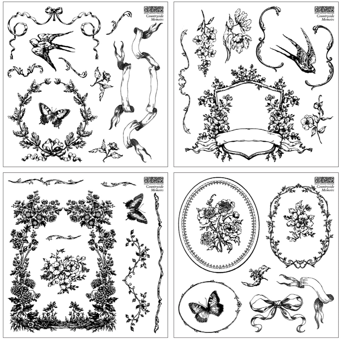 Countryside Memoirs Iron Orchid Designs Stamp Set