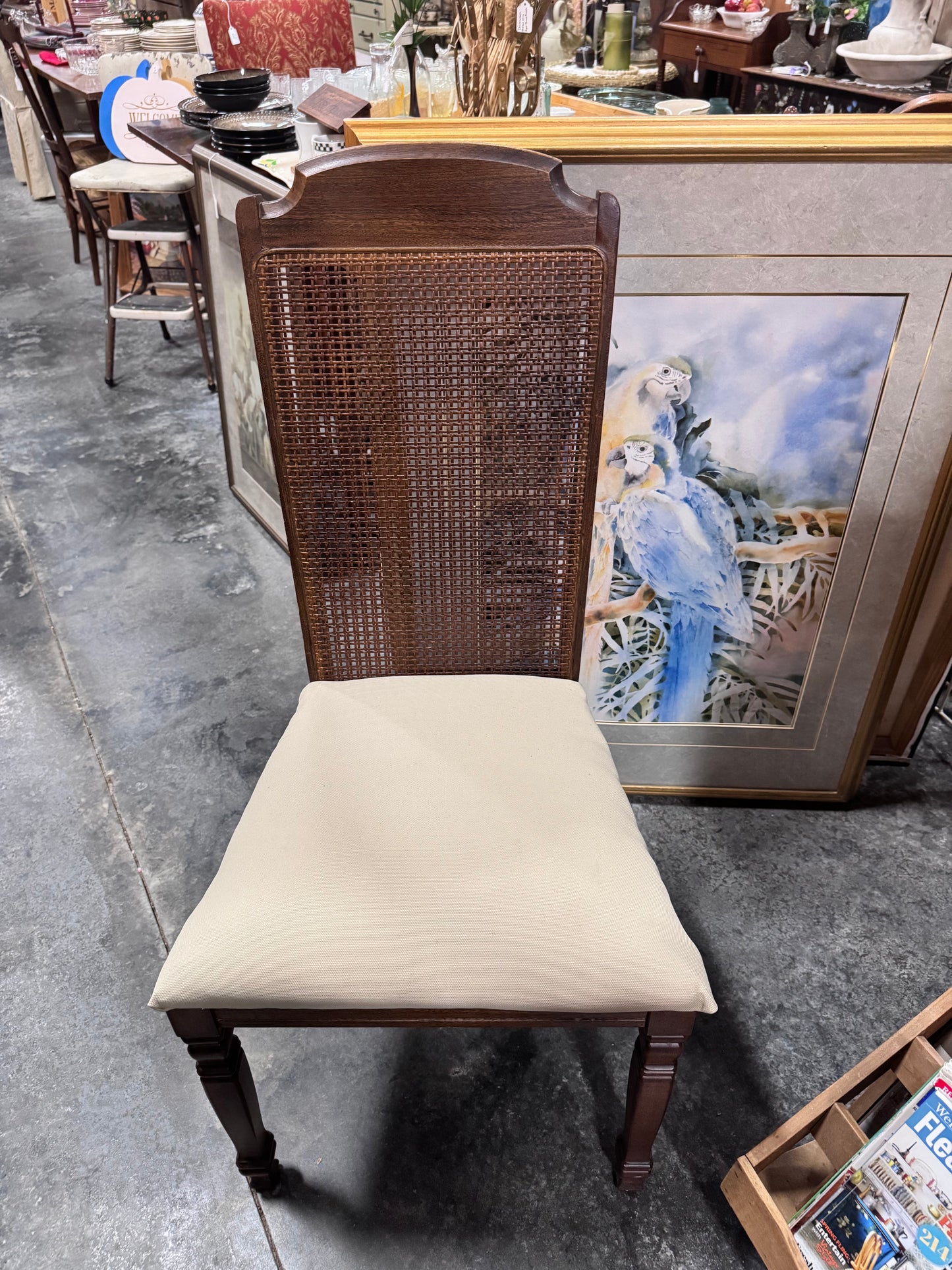 Cane Back Dining Chairs-Pair