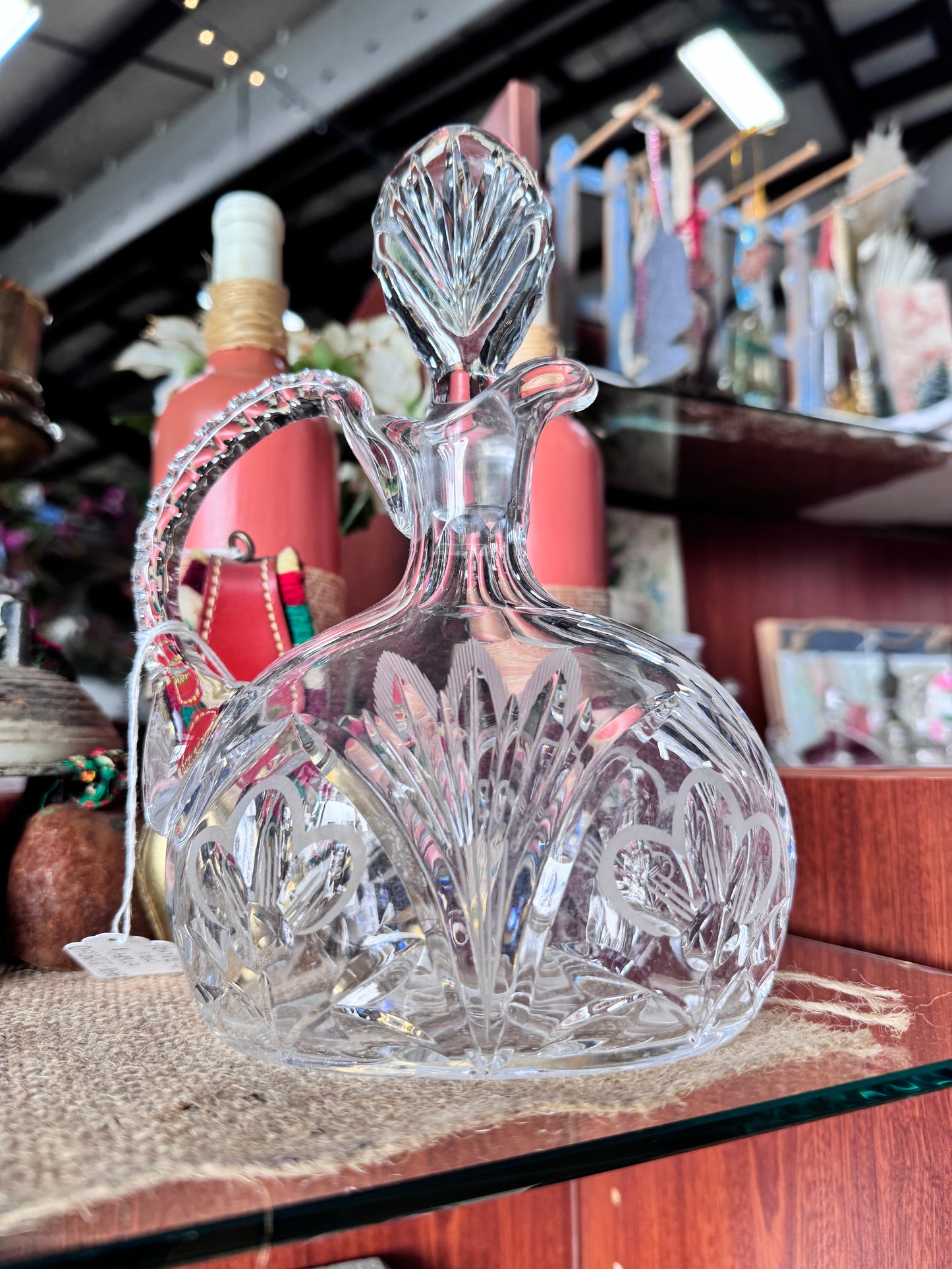 Vintage 1950's French Cut Crystal Decanter Cristal De Lorraine