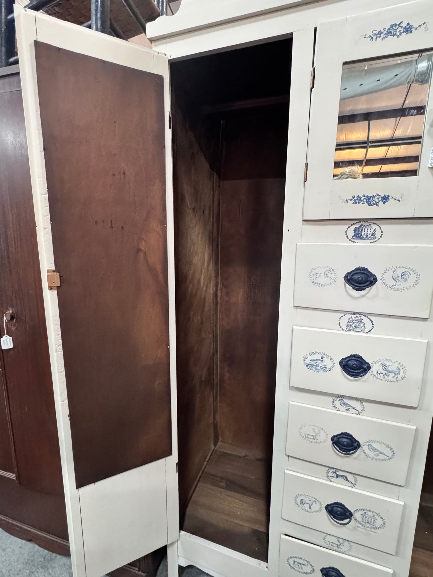 Double Door Chiffarobe in Cream and Delft Blue
