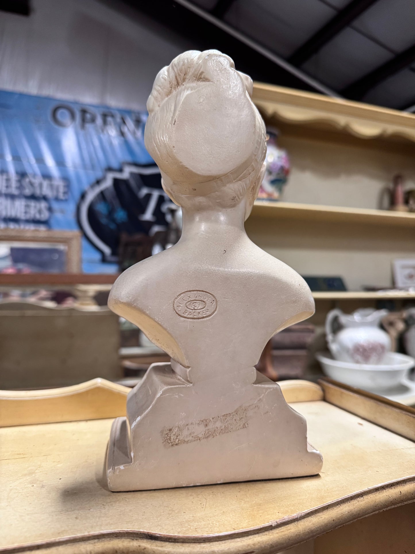 Vintage Alexander Backer Chalkware Bust - Girl