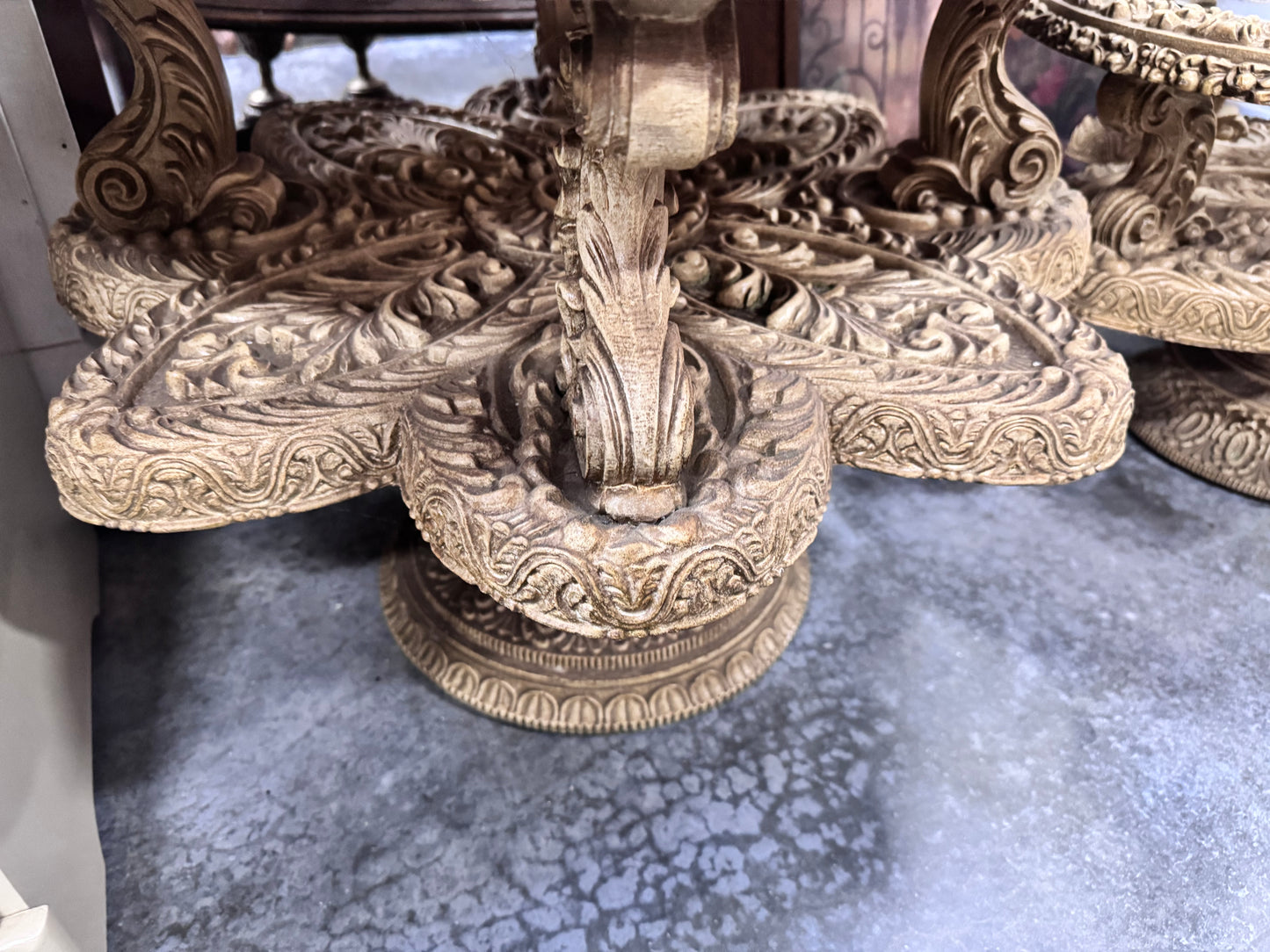 Italian Rococo Style 3 Piece Set - Coffee Table/2 Round Side Tables