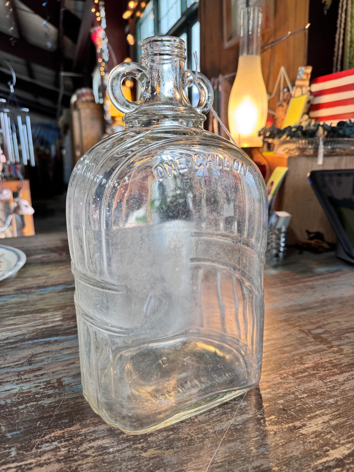 Vintage Clear Glass Gallon Jug