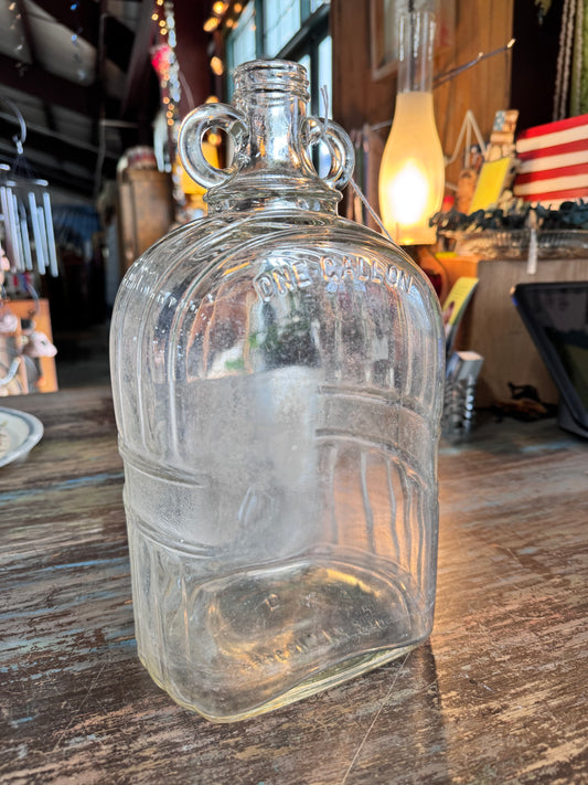 Vintage Clear Glass Gallon Jug