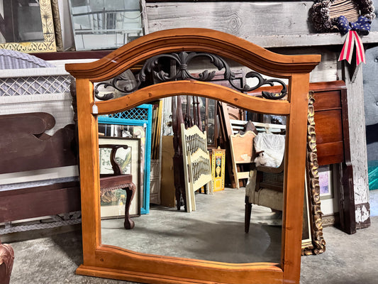 Wooden Mirror w/ Iron Detail