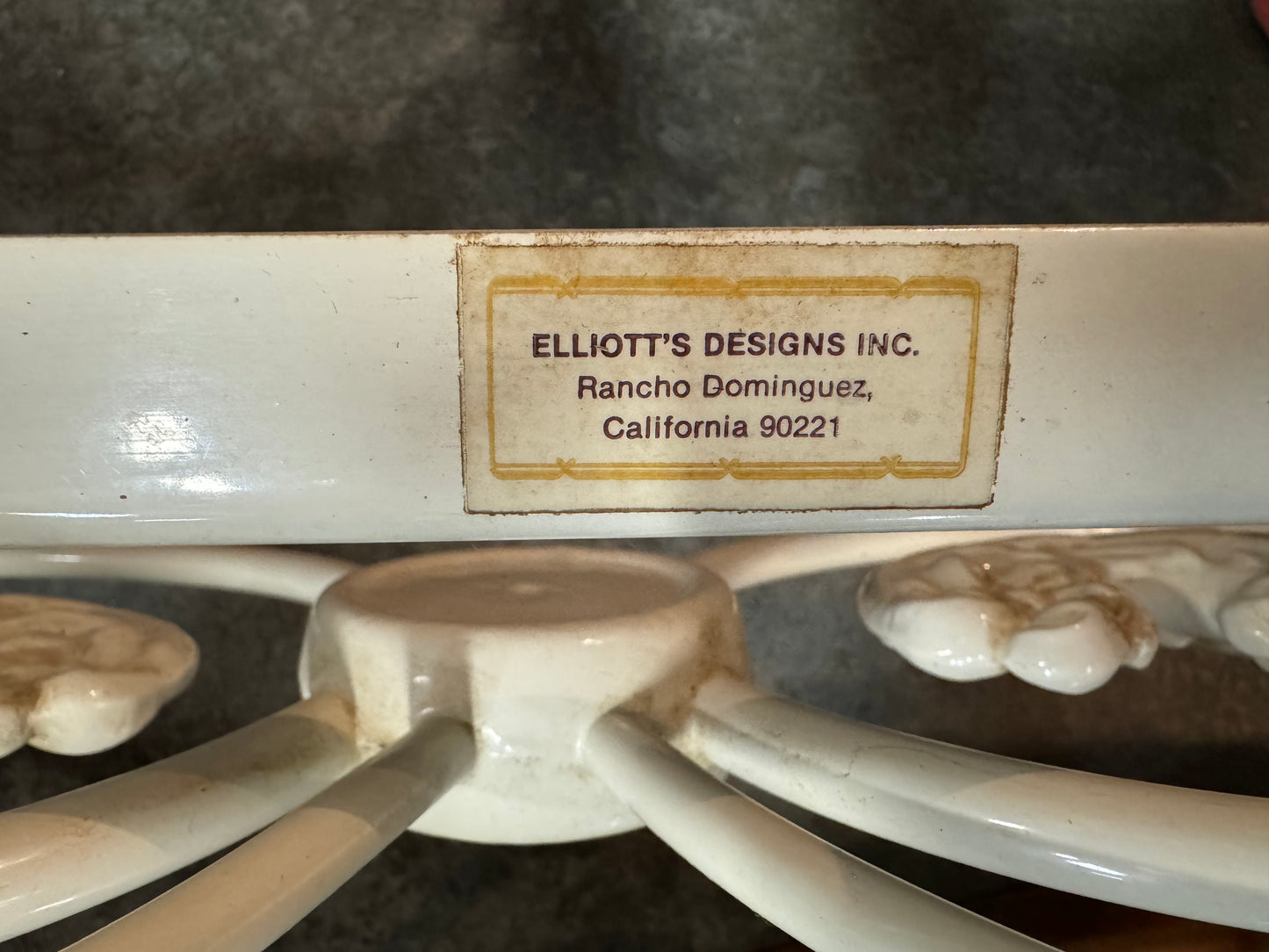 Vintage White Iron and Brass Bed Elliott’s Designs Inc